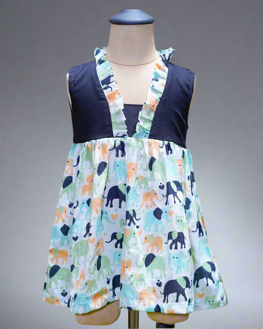 Animal Parade Ruffle Frock : Front view