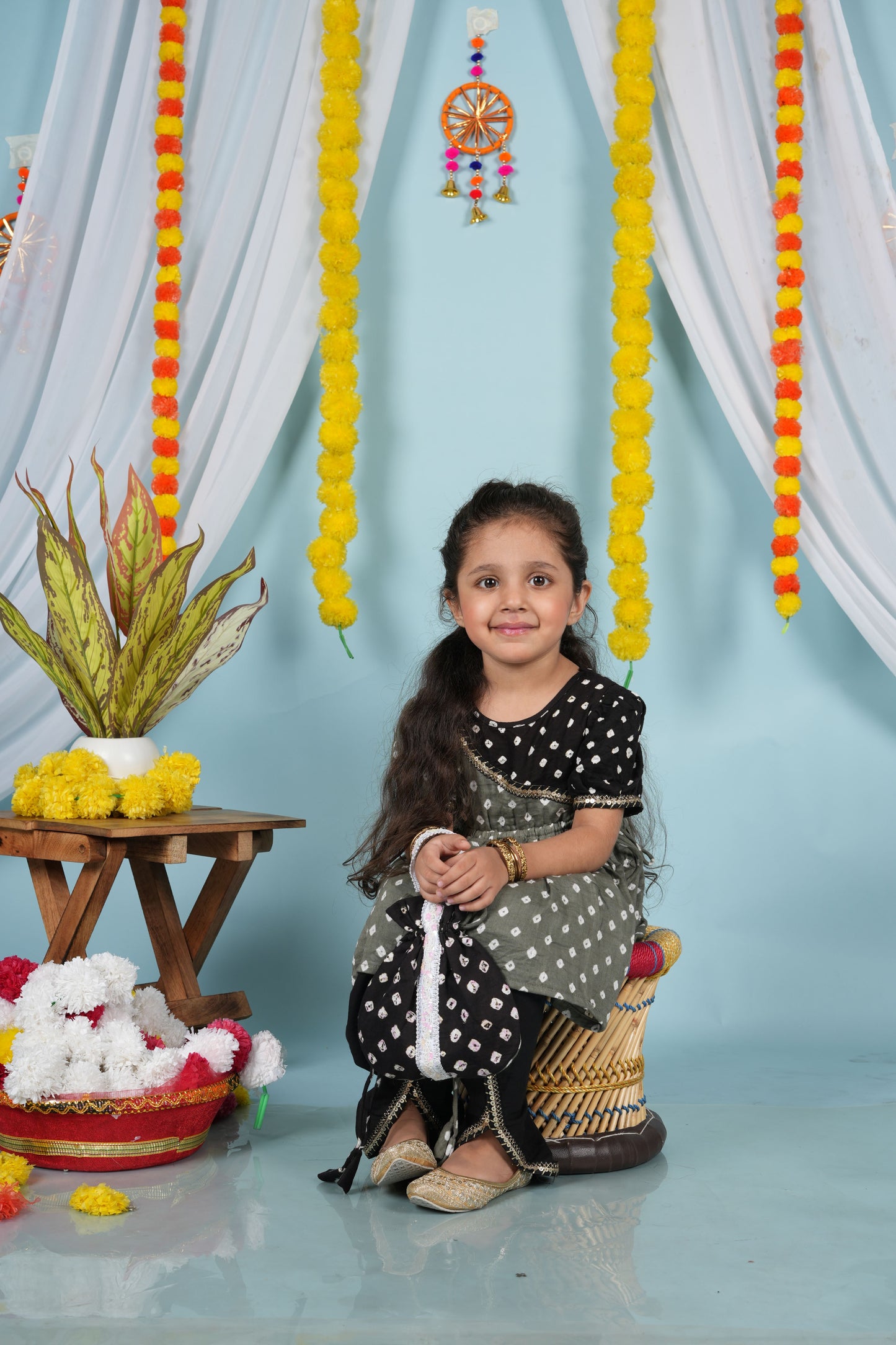 Charcoal Angrakha Dhoti Set