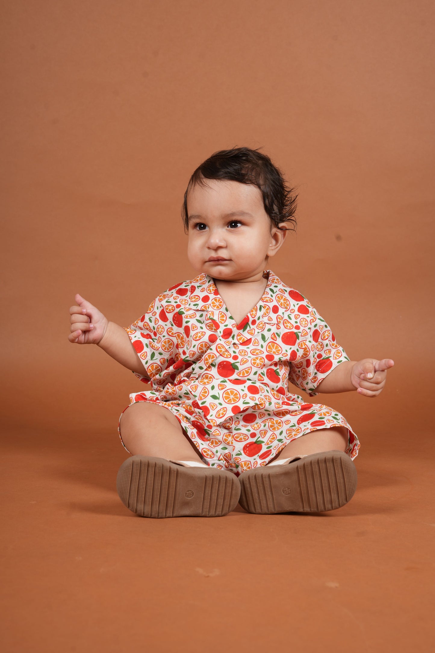 Citrus Carnival Unisex Angrakha Shorts Set