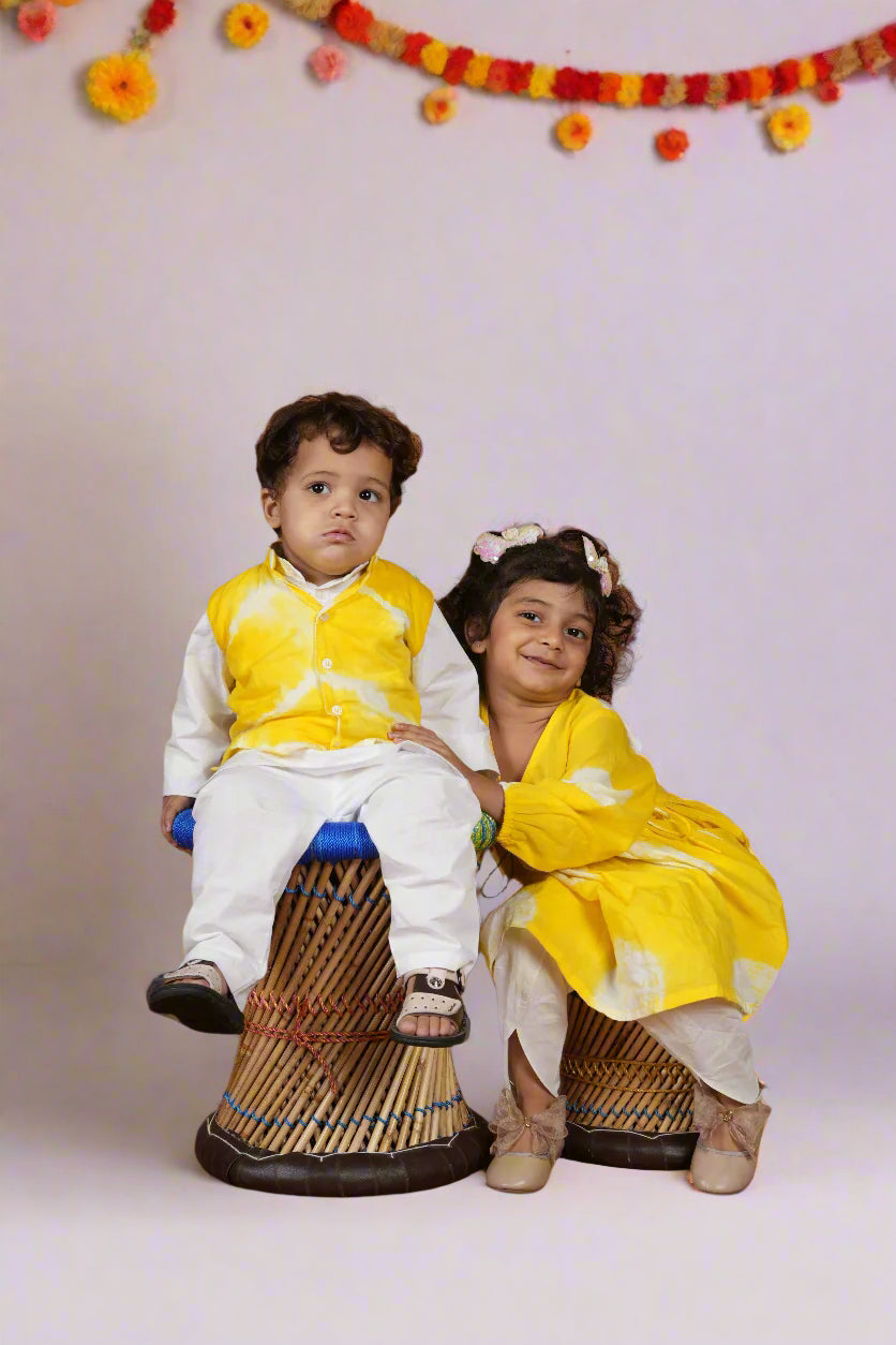Sunshine Bond Twinning Set| Jacket Set for Boys & Angrakha Set for Girls