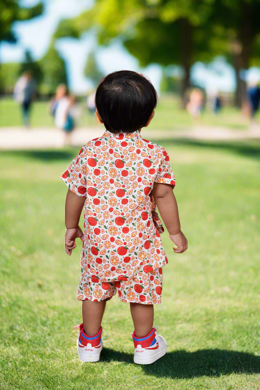 Citrus Carnival Unisex Angrakha Shorts Set