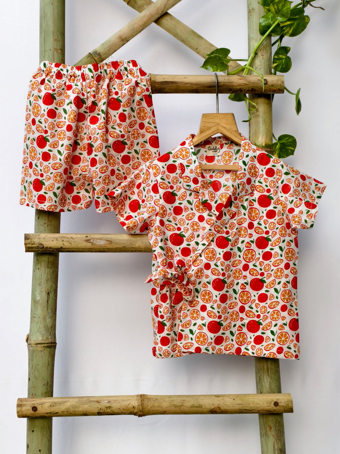 Citrus Carnival Unisex Angrakha Shorts Set