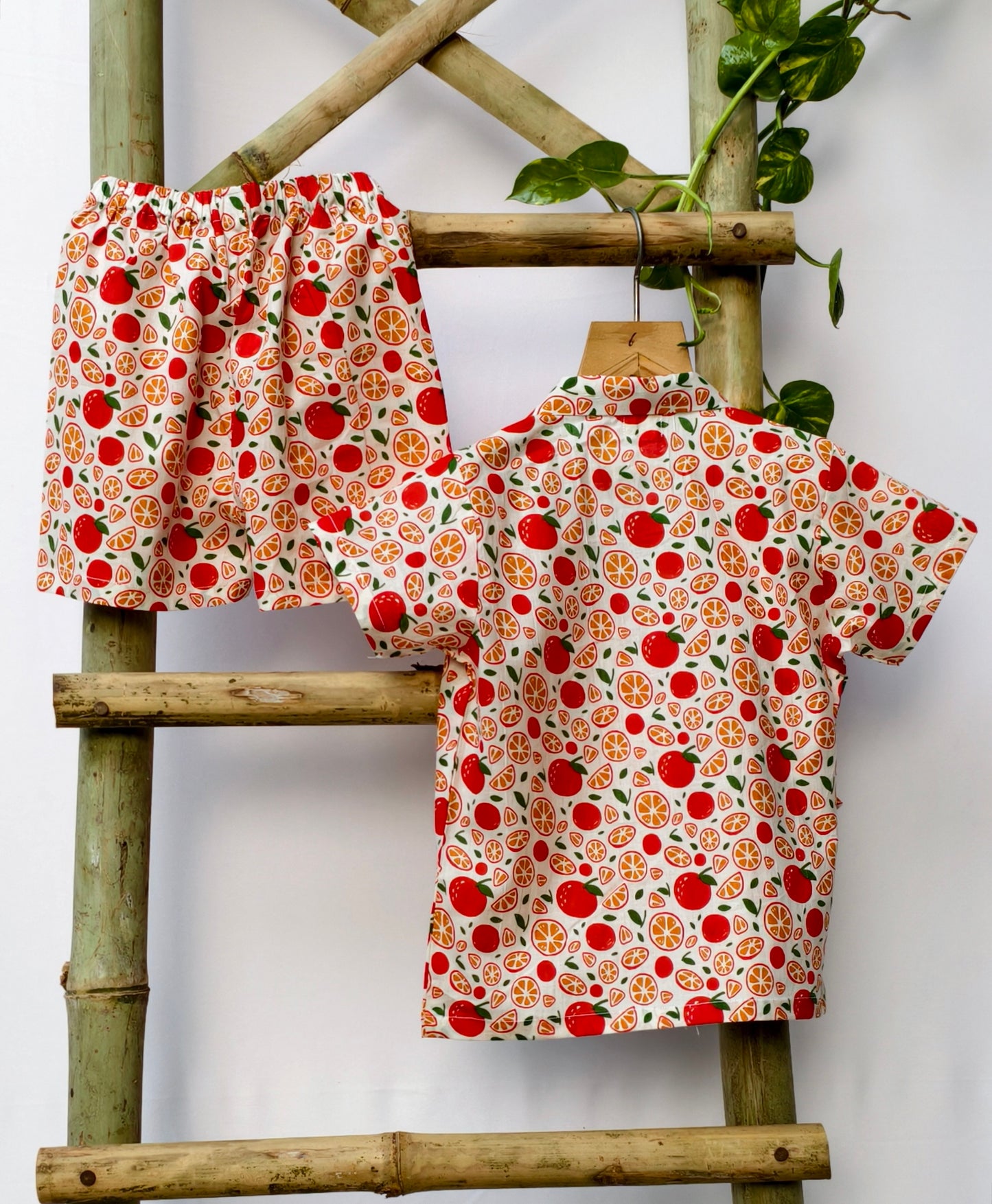 Citrus Carnival Unisex Angrakha Shorts Set