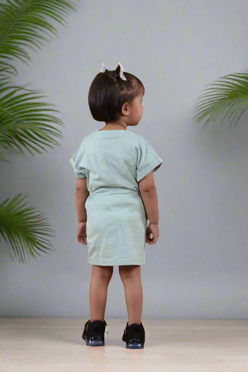 Supima Cotton Mint Side Gathered Dress