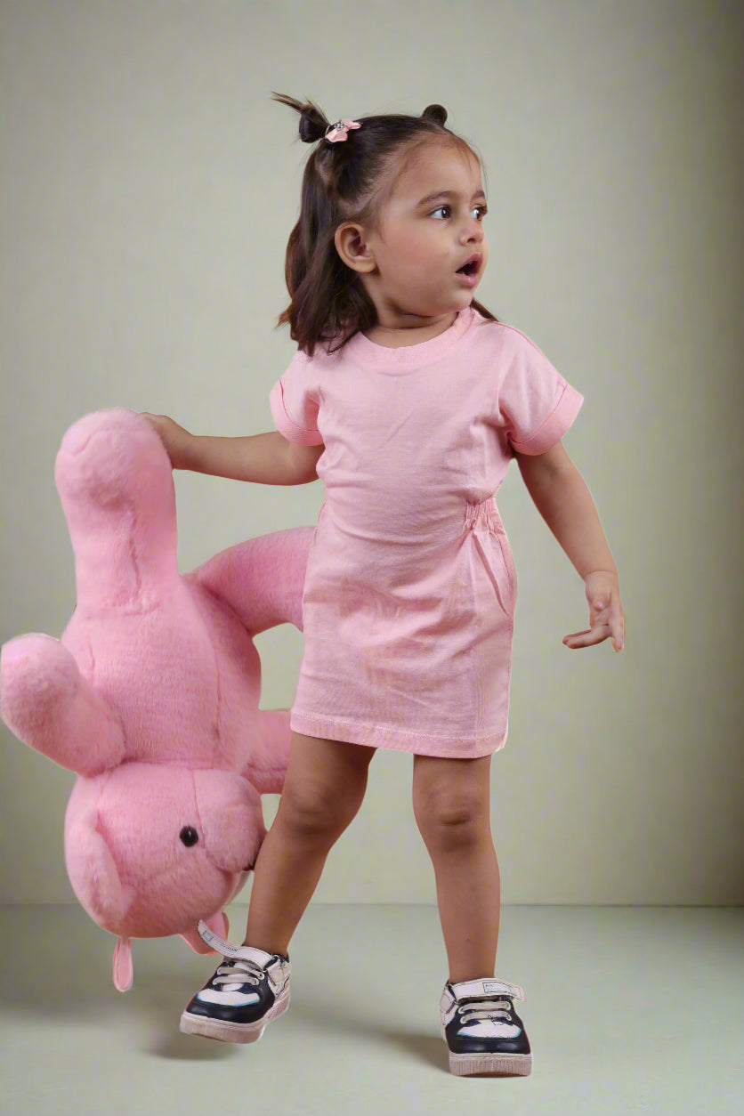 Supima Cotton Blush Side Gathered Dress