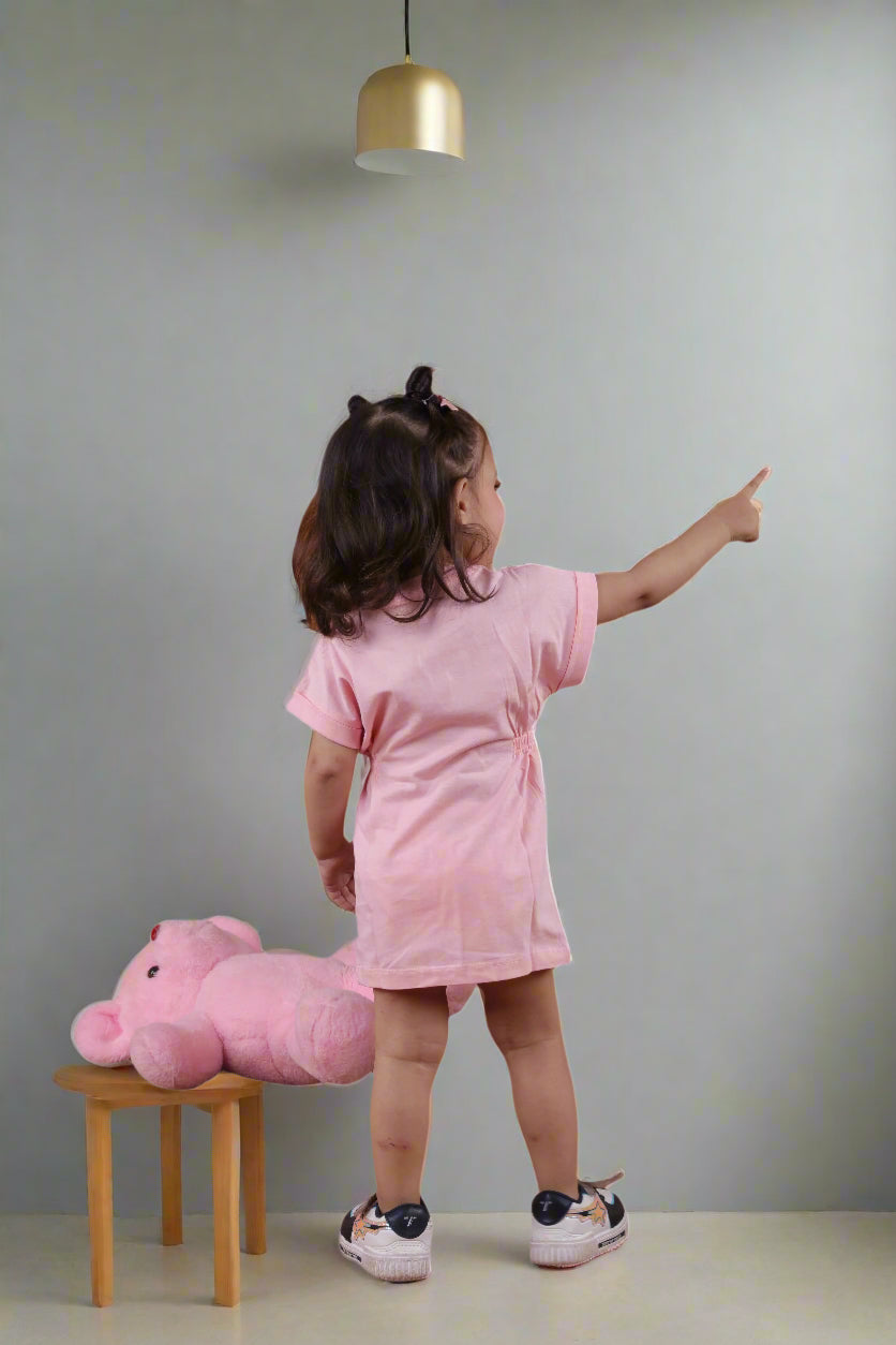 Supima Cotton Blush Side Gathered Dress