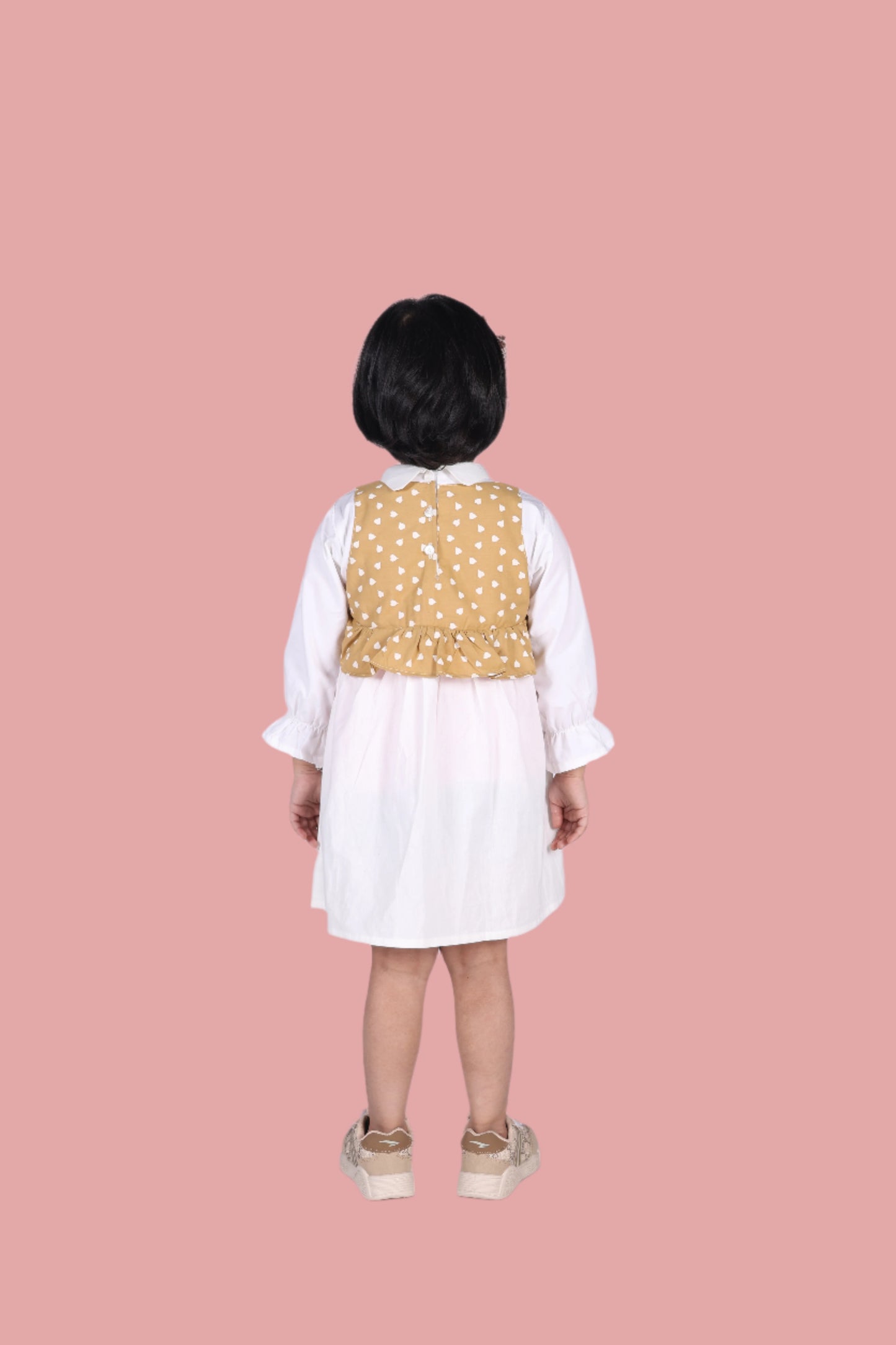 Cuddly Cubs Caramel Hearts Layered Dress
