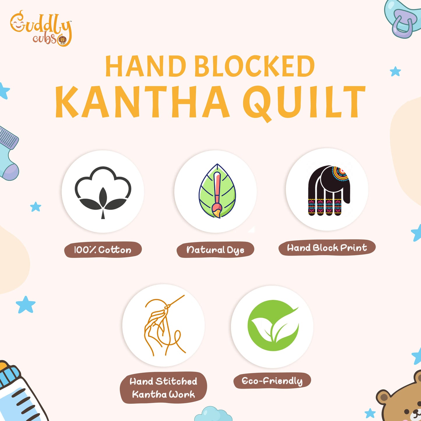 Golden Petals Cotton Quilt