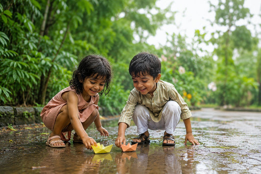 Puddle Jumping, Paper Boats &amp; Rainy-Day Giggles: Why Monsoon is Every Child's Favourite Season! 🌧️💙