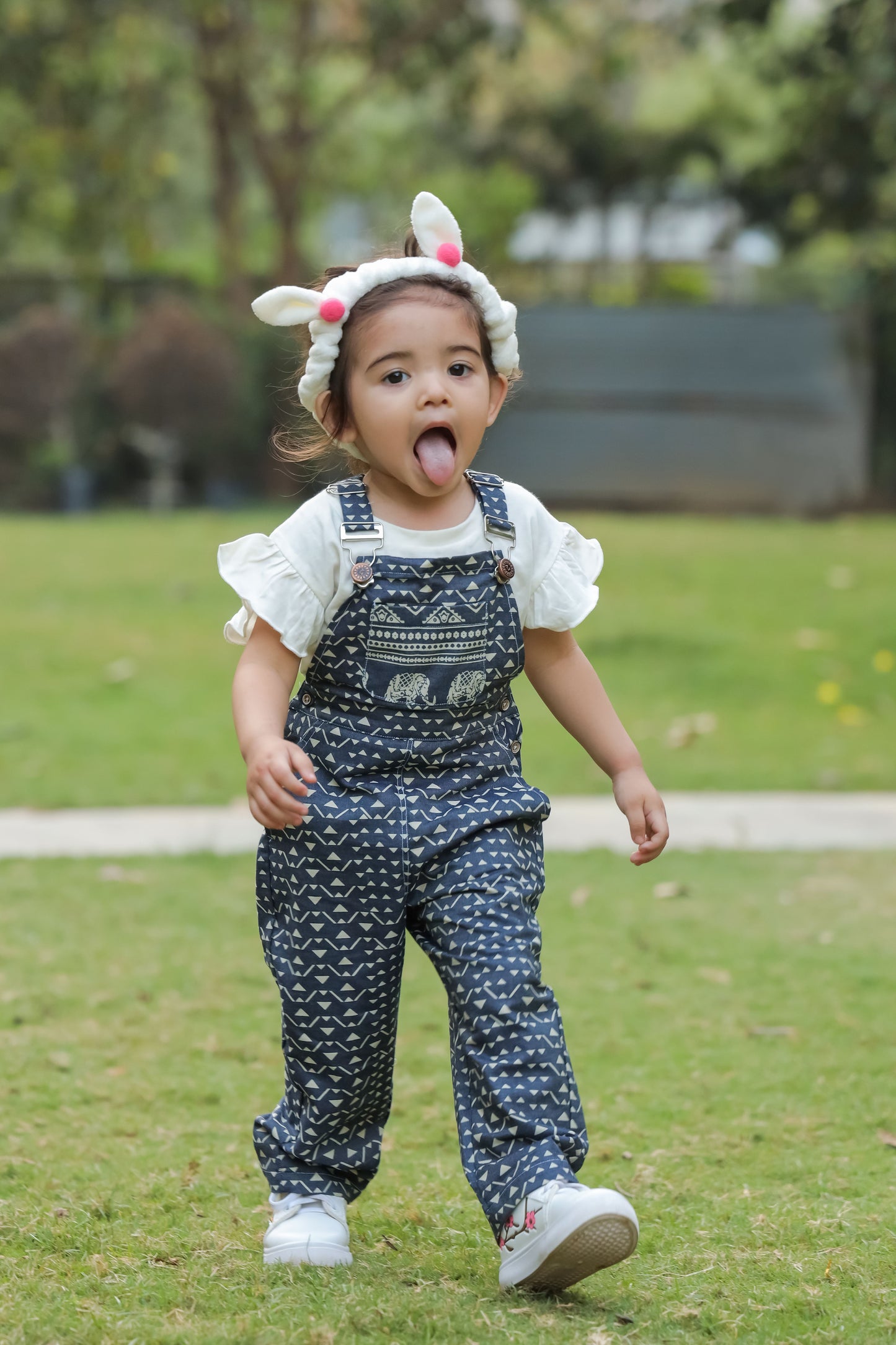 Cotton Denim Safari Elephant Pocket Dungaree
