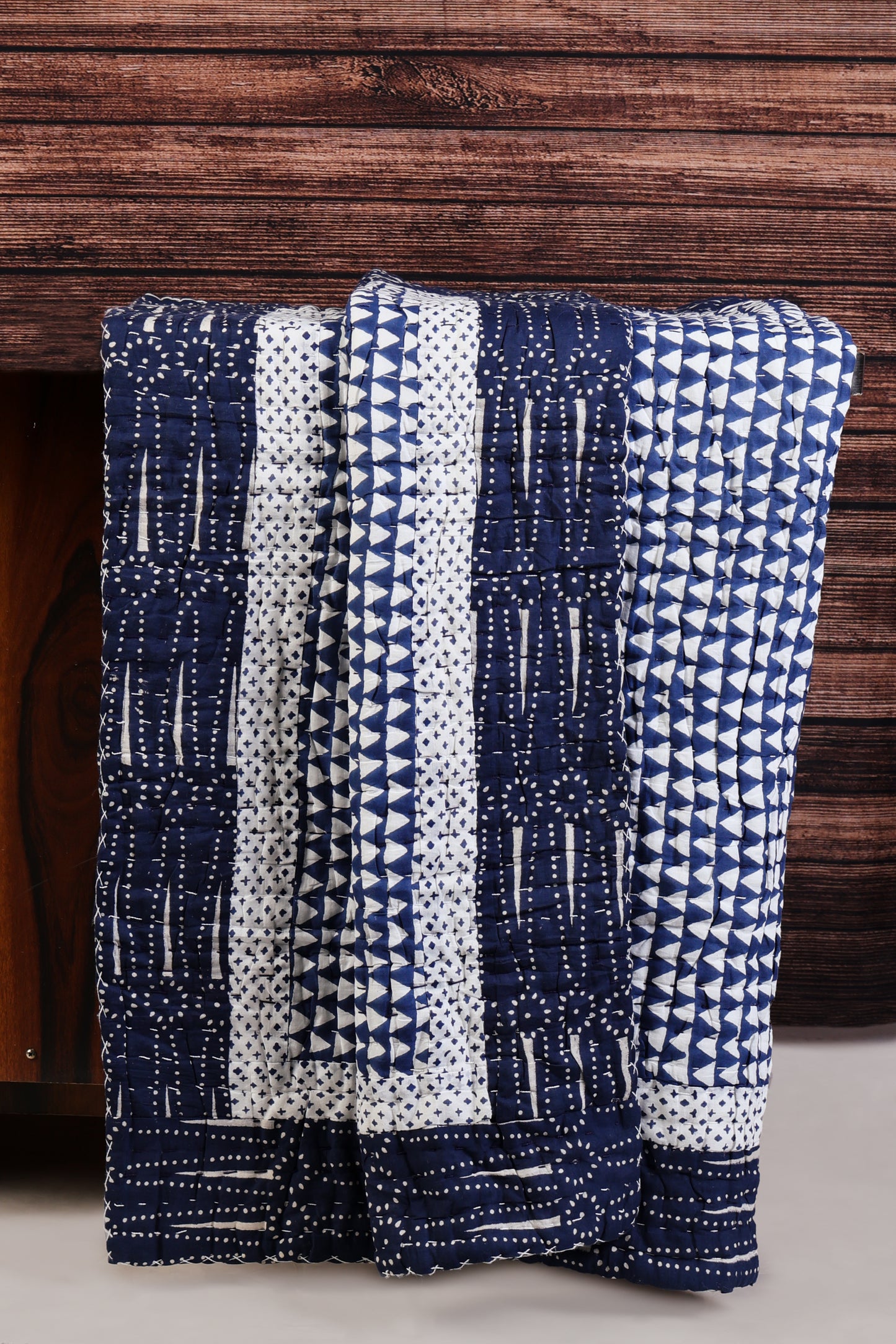 Mystic Blue Handcrafted Reversible Quilt