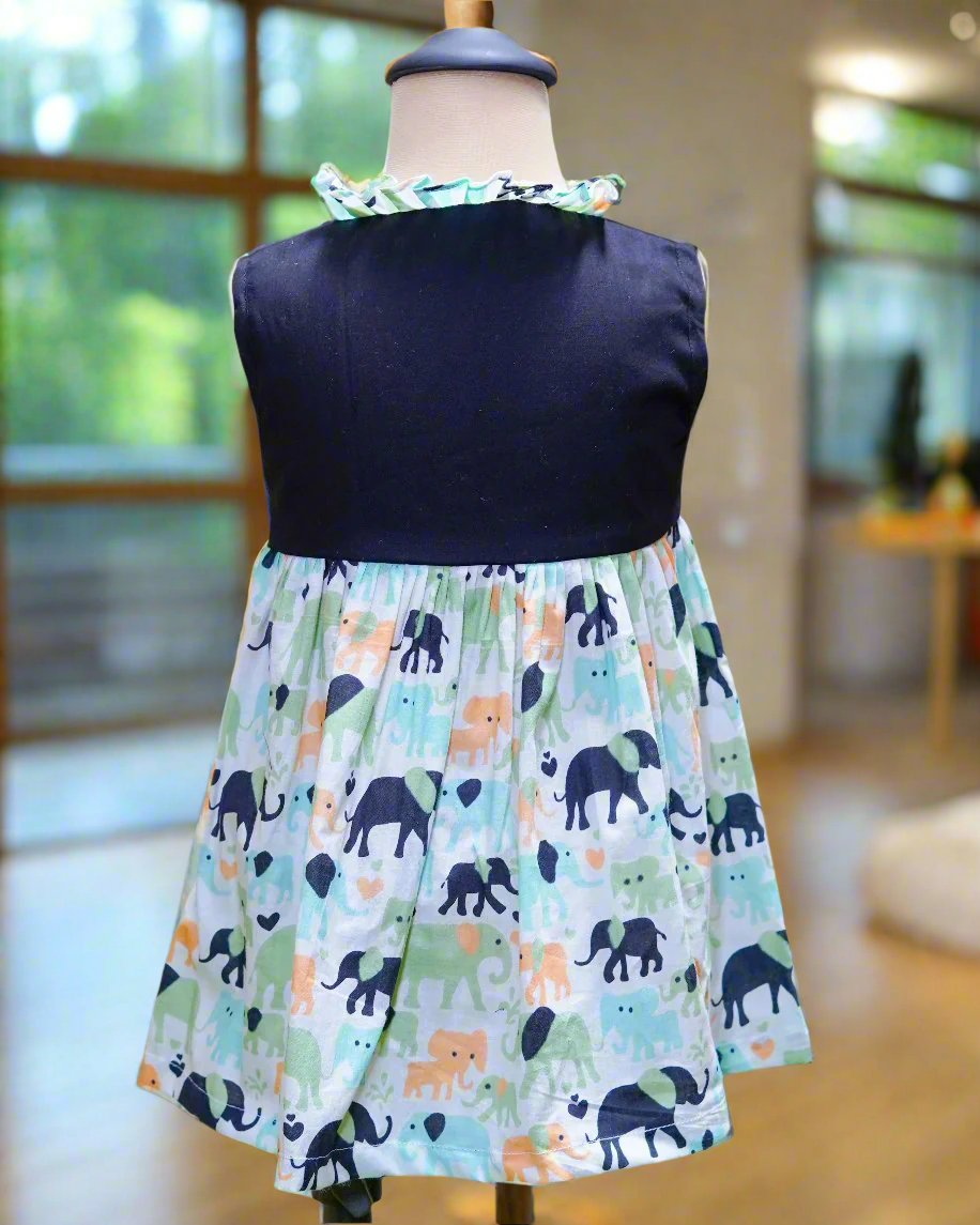 Animal Parade Ruffle Frock: Rear view