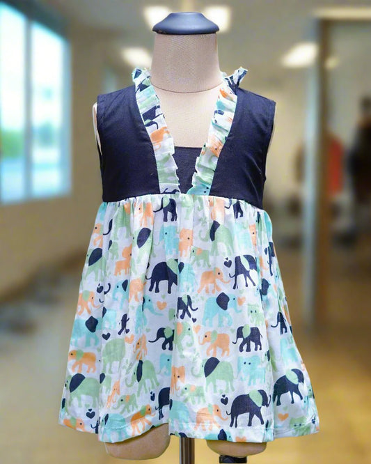 Animal Parade Ruffle Frock : Front view