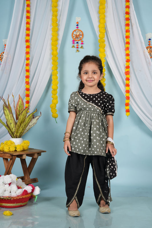Charcoal Angrakha Dhoti Set
