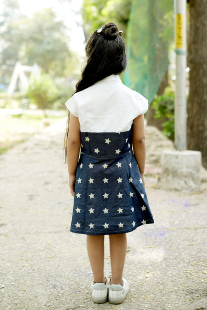 Cuddly Cubs Star-Brite Cotton Denim Skater Polo Dress