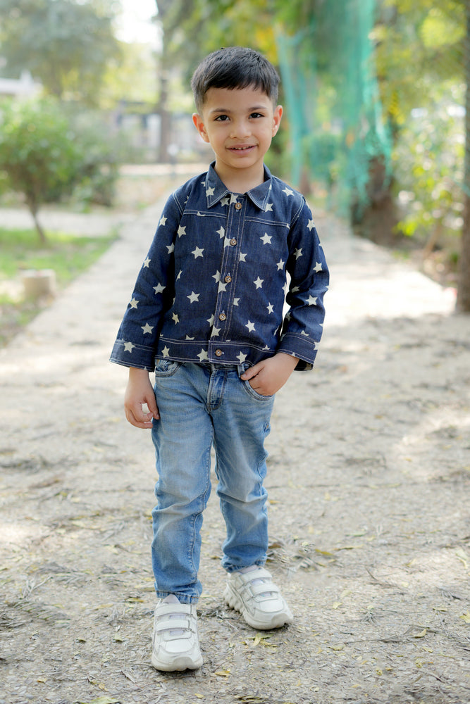 Cuddly Cubs Star Gazer Cotton Denim Unisex Jacket