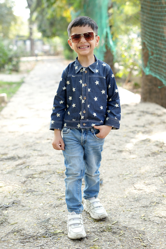 Cuddly Cubs Star Gazer Cotton Denim Unisex Jacket