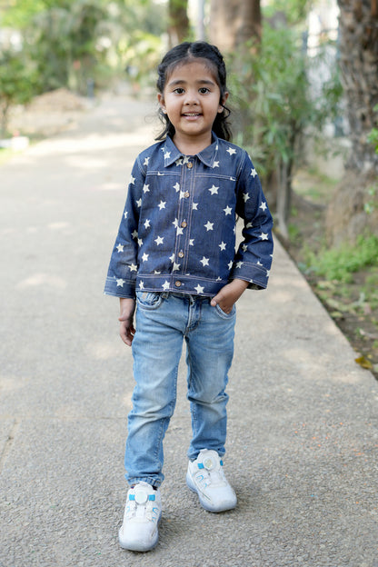 Cuddly Cubs Star Gazer Cotton Denim Unisex Jacket