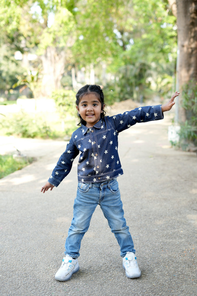Cuddly Cubs Star Gazer Cotton Denim Unisex Jacket