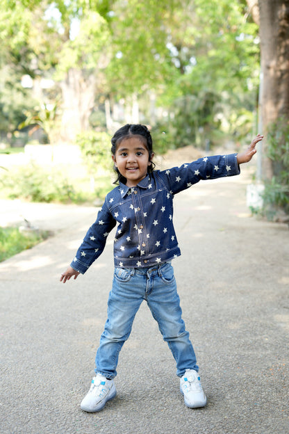 Cuddly Cubs Star Gazer Cotton Denim Unisex Jacket