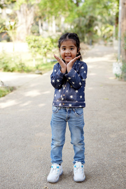 Cuddly Cubs Star Gazer Cotton Denim Unisex Jacket