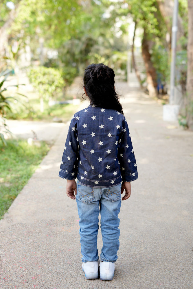 Cuddly Cubs Star Gazer Cotton Denim Unisex Jacket