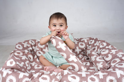 Cocoa Crisscross Comfort Cotton Gaddi Set