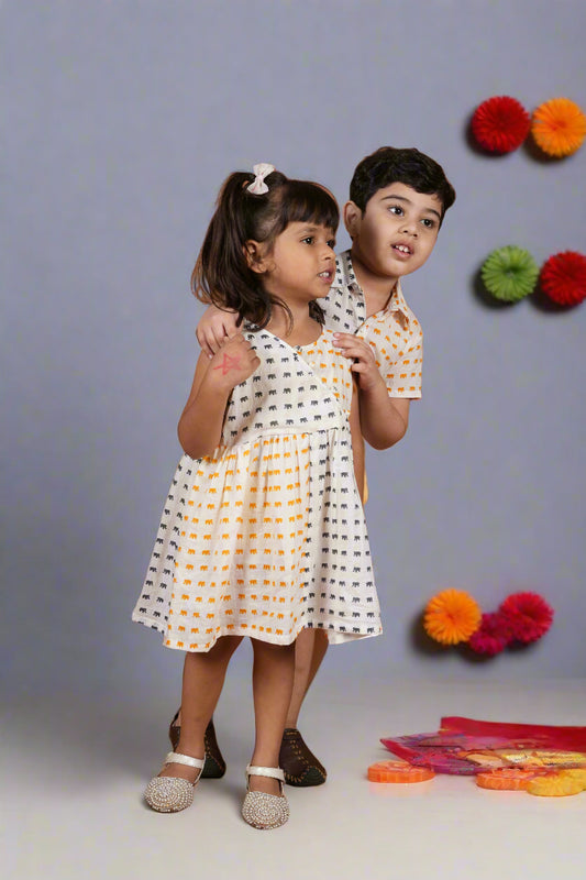 Sun & Storm Twinning Set| Co-ord Set for Boys & Frock for Girls