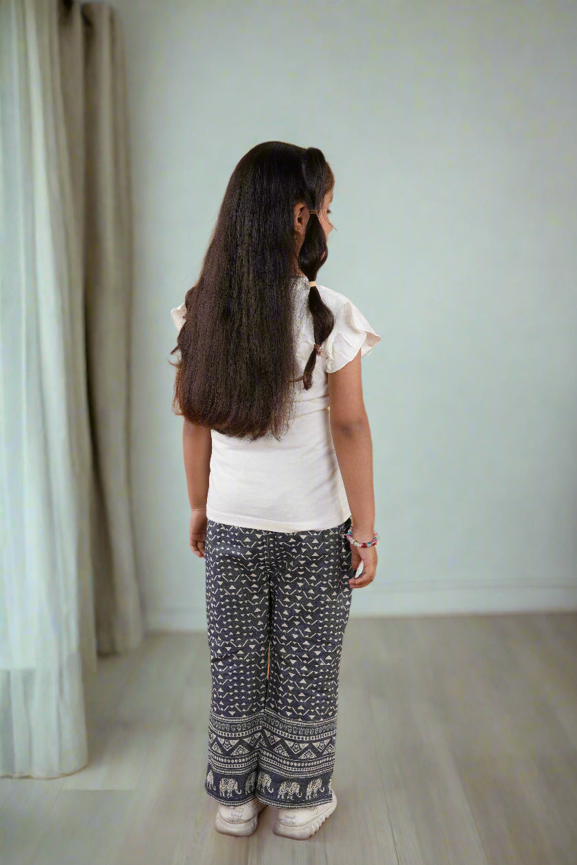 Cotton Denim Safari Bell Bottoms