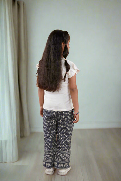 Cotton Denim Safari Bell Bottoms