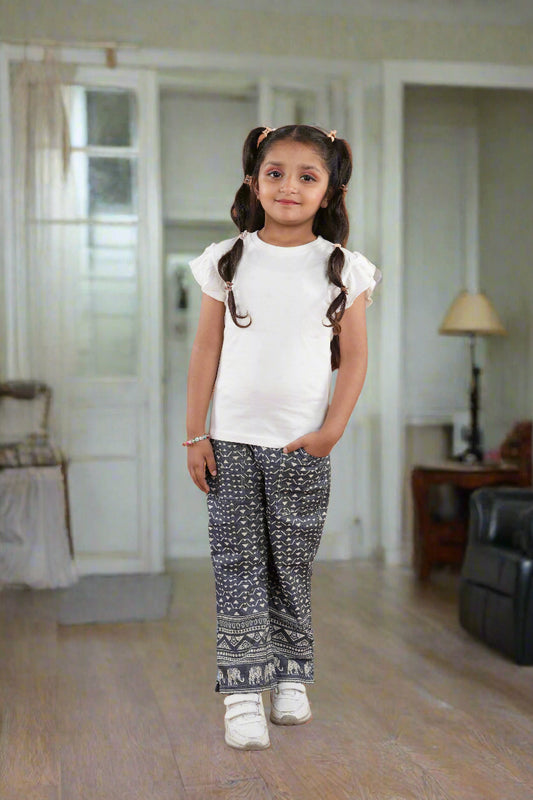 Cotton Denim Safari Bell Bottoms