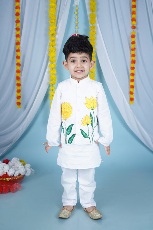 Cuddly Cubs Yellow Petals Hand Painted Jacket