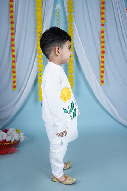 Cuddly Cubs Yellow Petals Hand Painted Jacket
