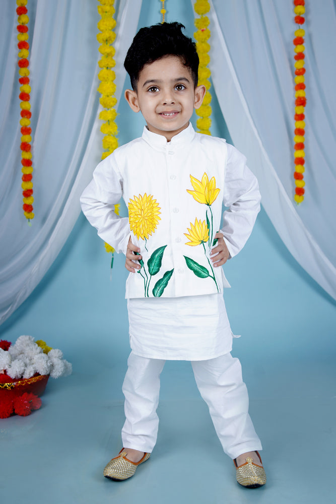 Cuddly Cubs Yellow Petals Hand Painted Jacket