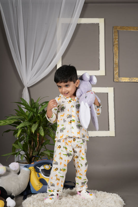 Wild Whispers Nightsuit (Mul Cotton)