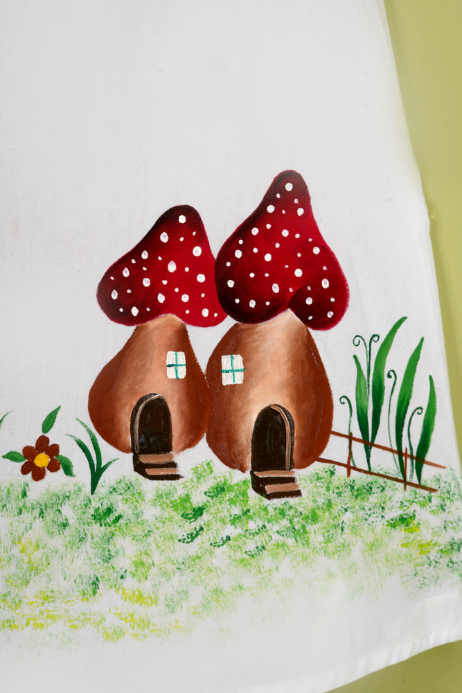 Cuddly Cubs Mushroom Meadow Hand Painted A Line Dress