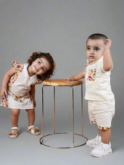 Tusk & Giggles Twinning Set| Co-ord Set for Boys & Frock for Girls