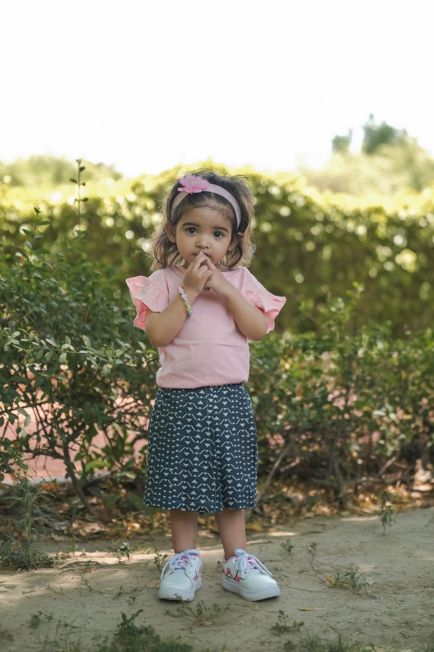 Cotton Denim Safari Skorts