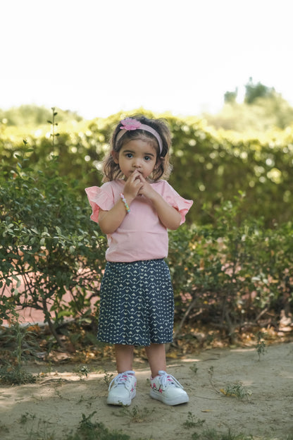 Cotton Denim Safari Skorts