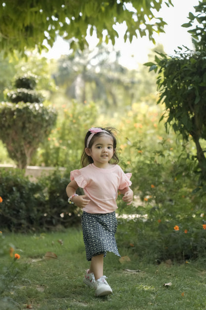 Cotton Denim Safari Skorts