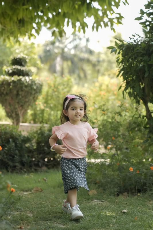 Cotton Denim Safari Skorts