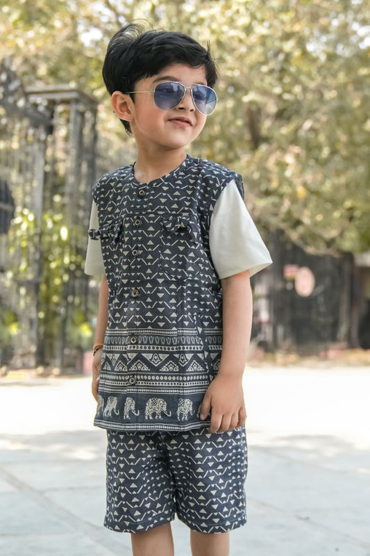 Cotton Denim Safari Unisex Jacket