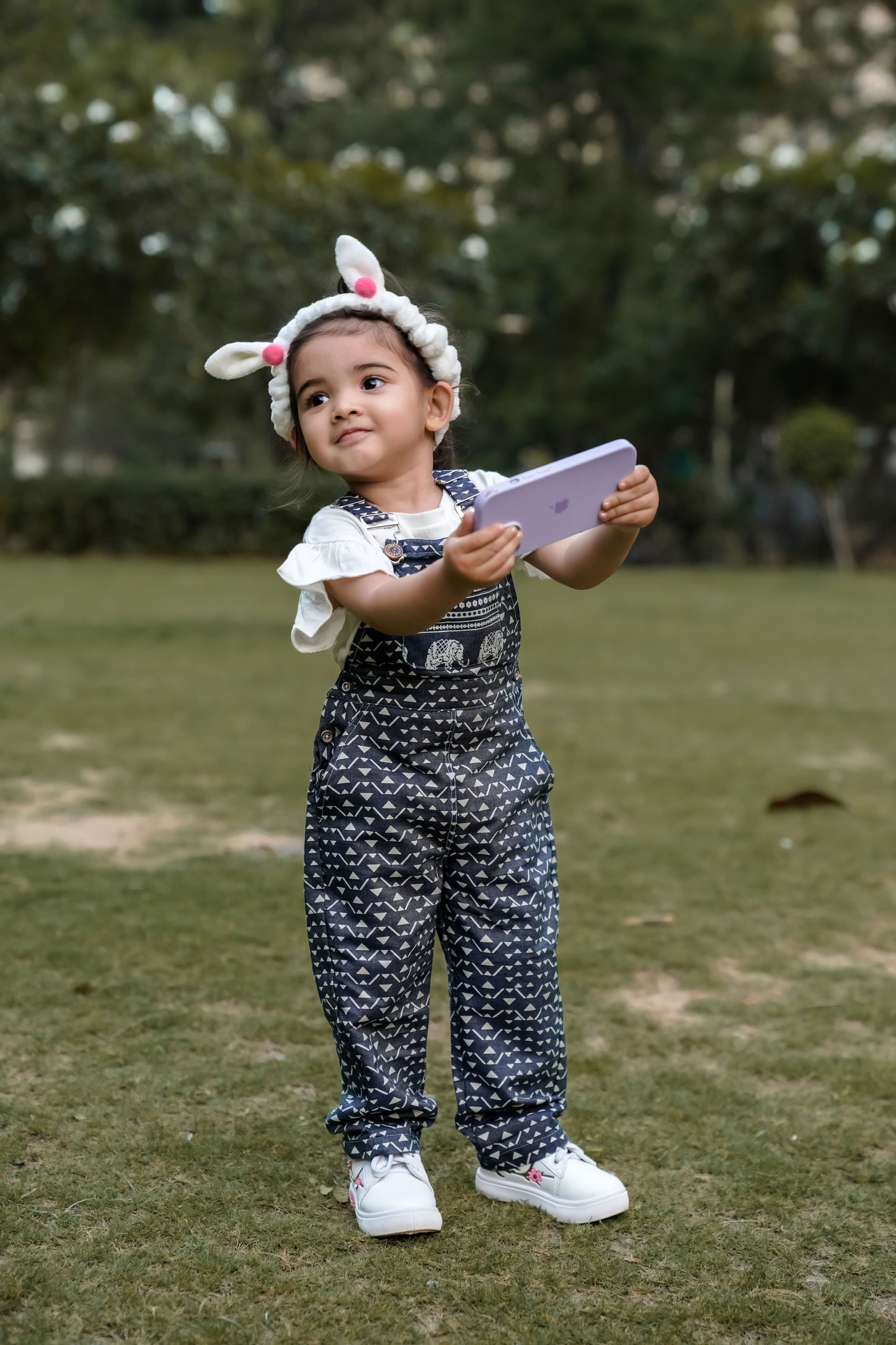 Cotton Denim Safari Elephant Pocket Dungaree
