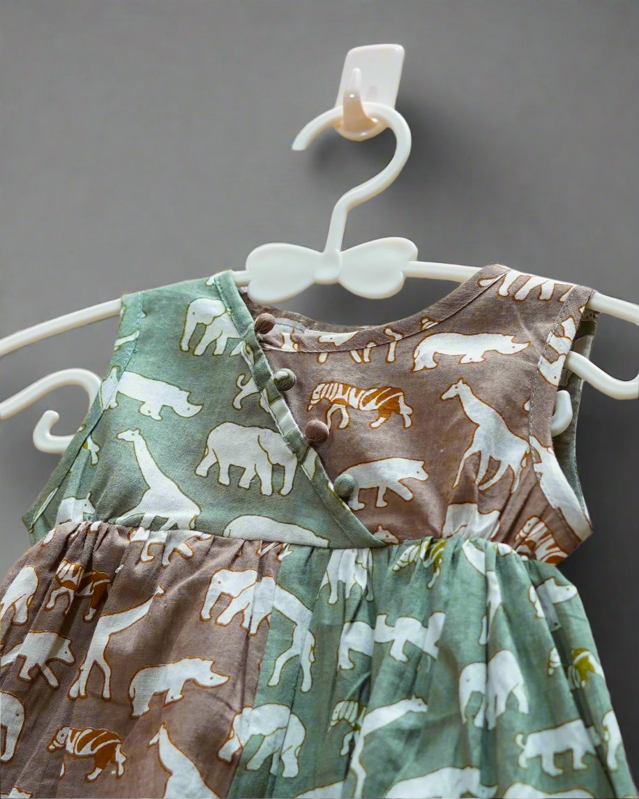 Dual Tone Safari Frock: Top Hanging