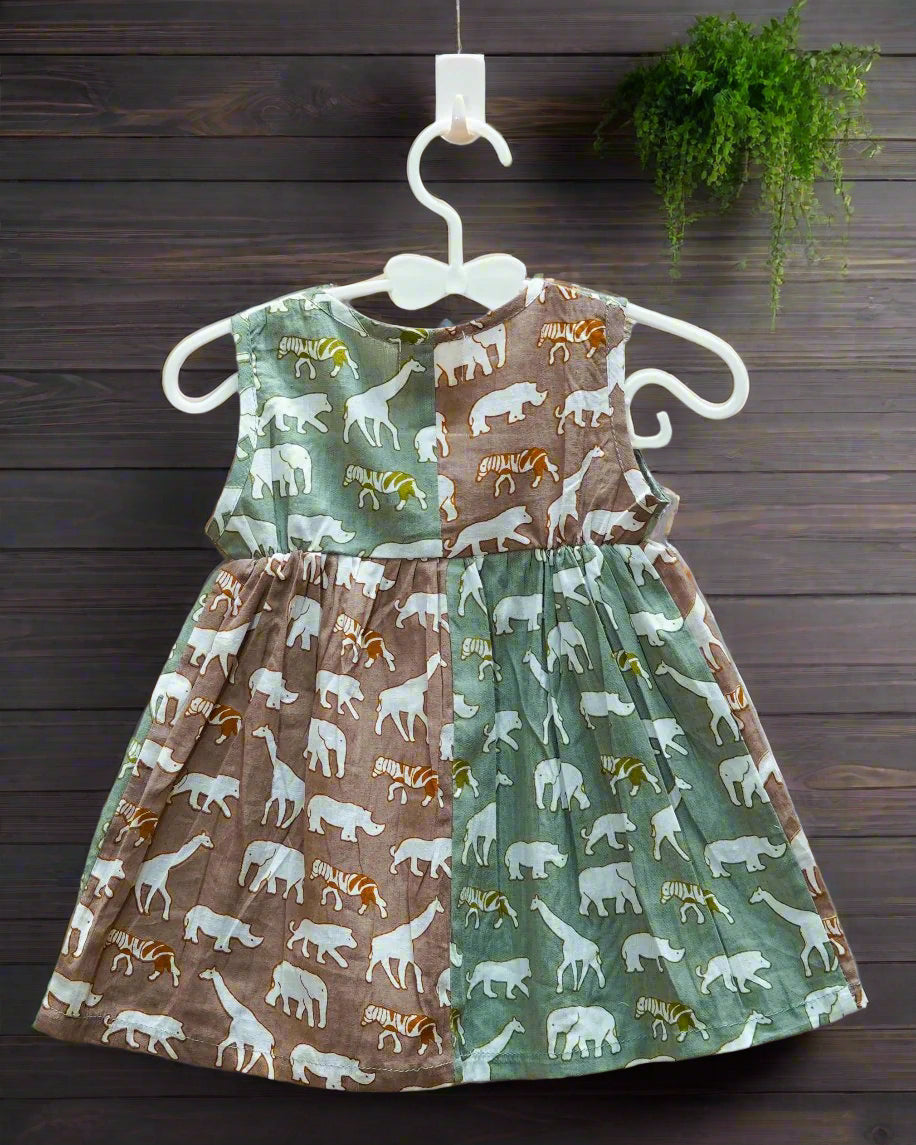 Dual Tone Safari Frock: Rear view