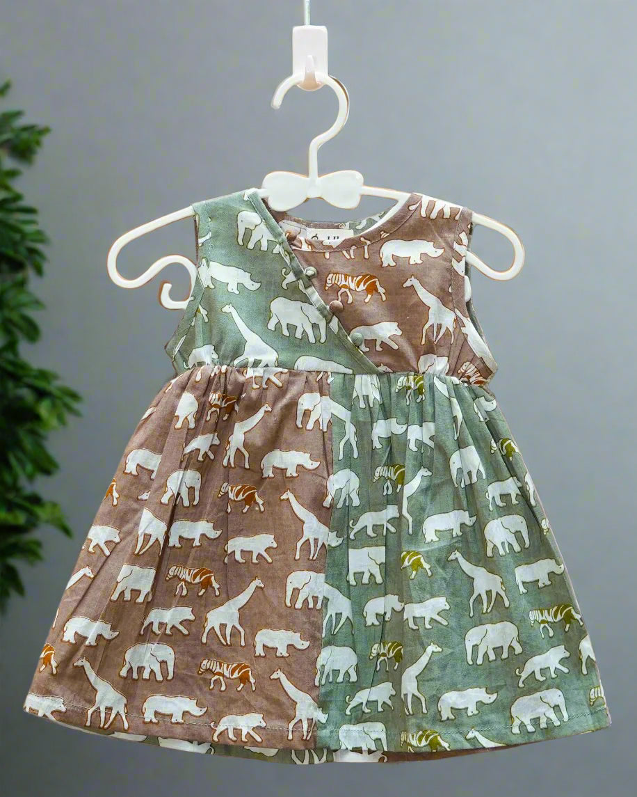 Dual Tone Safari Frock: Front View