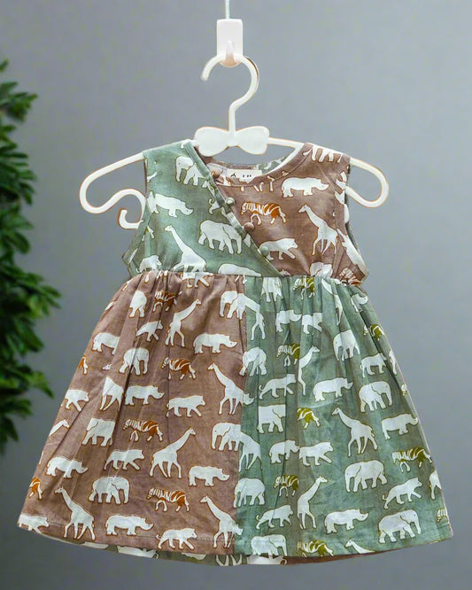 Dual Tone Safari Frock: Front View