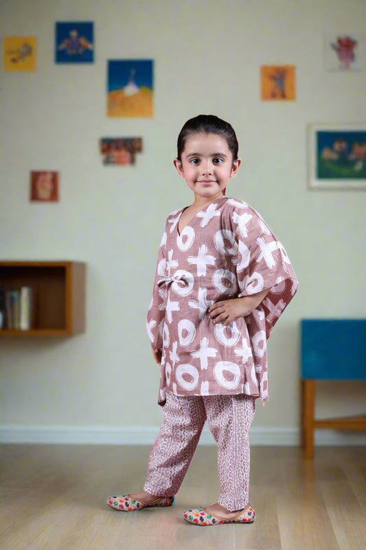 Cocoa Scribbles Kaftan Set