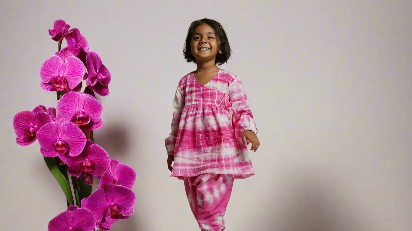 Hot Pink Twirl Angrakha Set