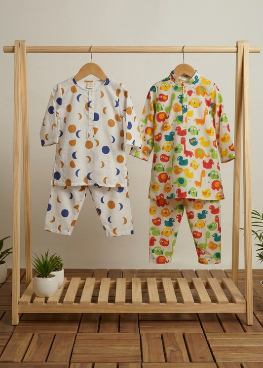 Cuddly Cubs Boys Dremaer & Doodle Combo Kurta Set